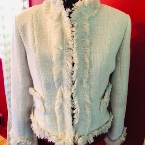 Tweed Coco style Jacket cream/écrue size 10